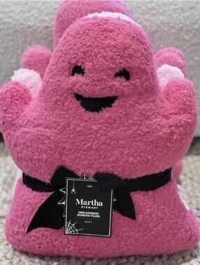 Martha Stewart Ghost Pink Pillow 3 Pc Halloween